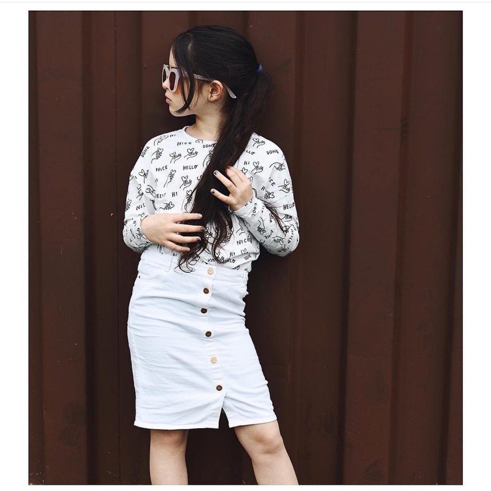 River island white denim skirt